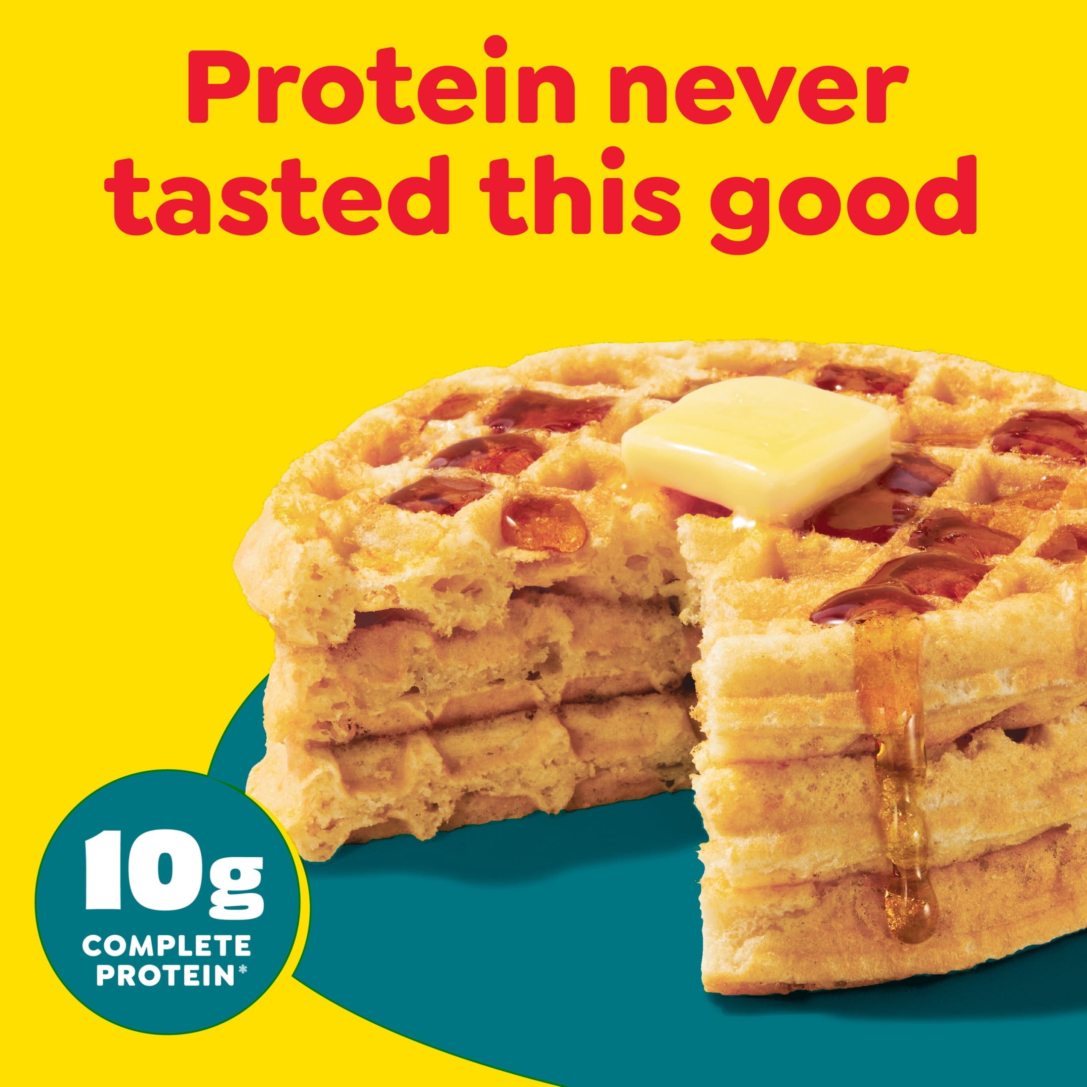Eggo Protein Buttermilk Vanilla Waffles, Breakfast Food, 12.3 oz, 10 Count (Frozen)