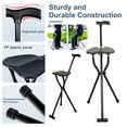 thumbnail image 3 of Aruwei 300 Lbs Crutch Stool with Seat Lightweight Folding Walking Stick Chair Portable Cane for Senior Elderly Camping Hiking Clearance_Crutch Stool, 3 of 8