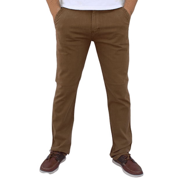 Pantalón de gabardina stretch John Silver Corte recto color caqui oscuro