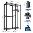 thumbnail image 2 of Heavy Duty Freestanding Garment Rack - 1630 lbs Capacity Clothes Organizer - 4 Hanging Rods & Adjustable Shelves - Portable Metal Wardrobe Closet System  - 3 Combinations (2x3x2 Floors), 2 of 7