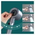 thumbnail image 6 of High Pressure Filtered Showerhead with Built-in Filter, 3 Spray Modes & Scalp Massage – Includes Black Explosion-Proof Hose, No-Drill Holder – Grey, 6 of 9