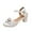 White, variant on Kmdttou Shoes for Women Summer Casual Round-toe Sandals Middle Heel Metal Buckle Fashion Sandals With Comfortable Plantar Fasciitis Arch Support(Size:35-40)