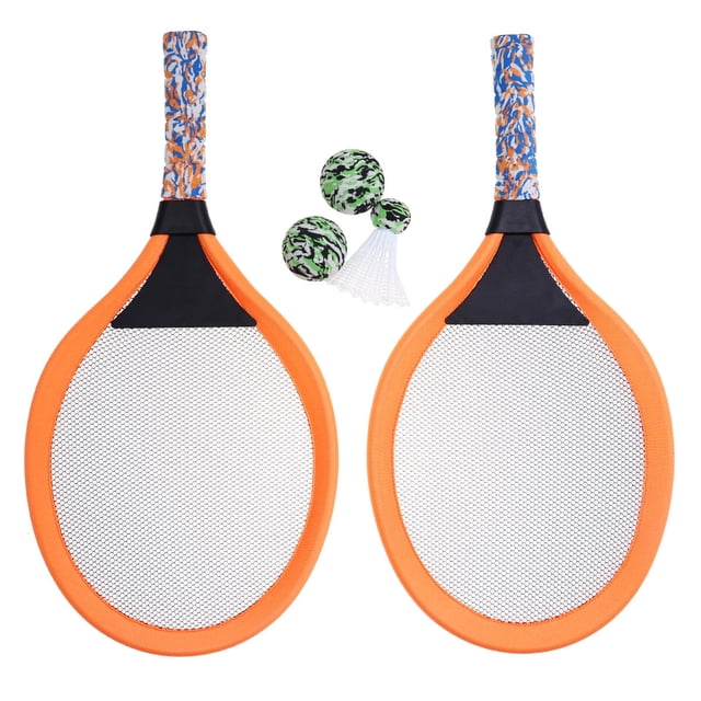 1 Pair Children's Tennis Racket Kids Palying Badminton Oval Rackets Game Props for Kindergarten Primary School Outdoor Sports (Orange)