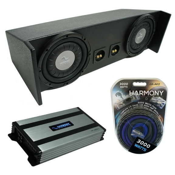 87-06 Jeep Wrangler YJ TJ Harmony F104 Dual 10" Rhino Sub Box & HA-A800.1 Amp