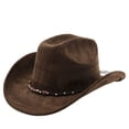 thumbnail image 1 of Western Frontier Styled Cowboy Hat Curved Brim for Outdoor Adventures Travel Riding Country Classic Craftsmanship, 1 of 3