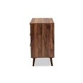 thumbnail image 5 of Baxton Studio Grover Mid-Century Modern Two-Tone Cherry Brown and White Finished Wood 1-Door Sideboard Buffet, 5 of 9