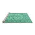 thumbnail image 2 of Ahgly Company Machine Washable Indoor Square Persian Turquoise Blue Traditional Area Rugs, 8' Square, 2 of 4