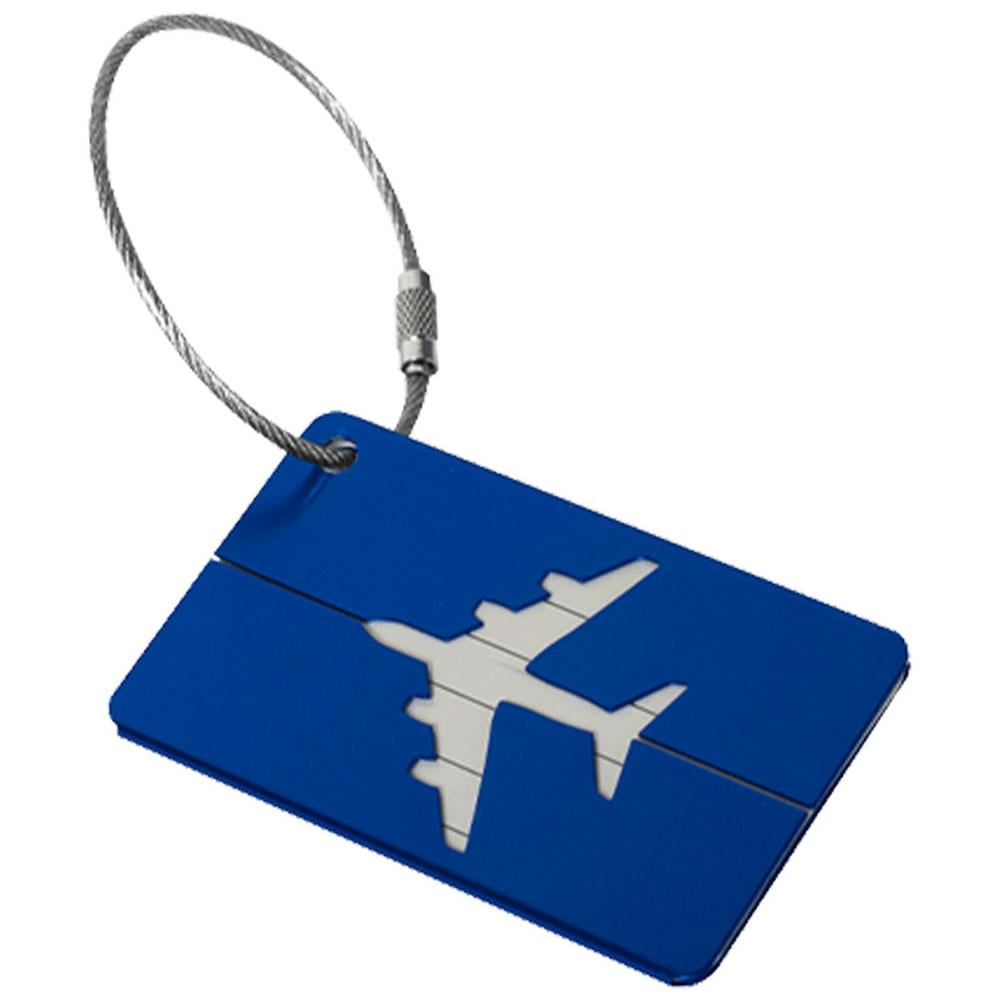 Sukalun Luggage Bag Tags ID Name Aluminum Airplane Pattern Metal