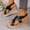 Black, variant on Women's Champagne Gold Wedge Sandals, Cross Strap Chunky Platform Summer Shoes, Lightweight Rome High Heel Sandalias, Size 35-43