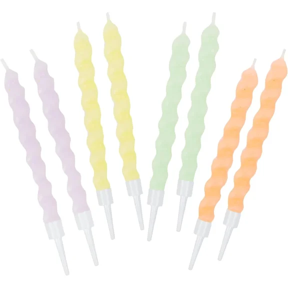 Pastel Birthday Candles - Colorful Cake Topper Decorations For Birthdays, Office