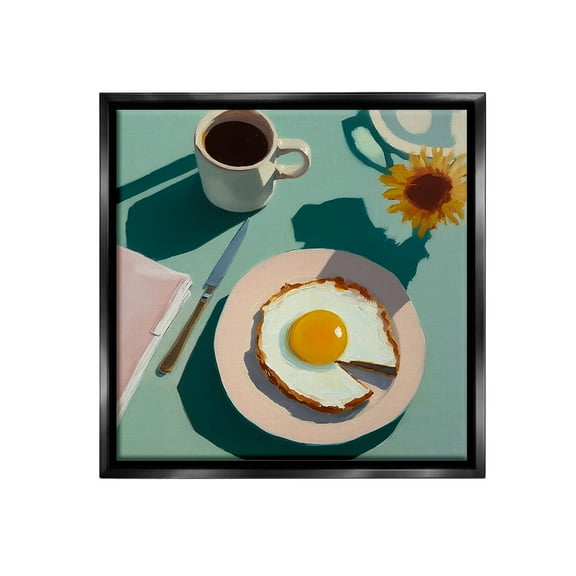 Stupell Industries Kitchen Brunch Meal Food & Beverage Painting Black Floater Framed Canvas Art Print Wall Art, 18 x 18