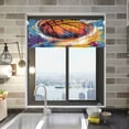 thumbnail image 2 of Baseball Curtain Valance for Windows, Rod Pocket Valance Window Treatments 1 Panel Short Curtains for Kitchen Windows Bathroom Bedroom 54 x 18 inch Home Decor, 2 of 6