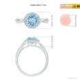 thumbnail image 5 of Angara Natural 1.12 Ct. Aquamarine with Diamond Halo Ring in 14K White Gold for Women (Ring Size: 12), 5 of 10