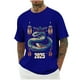 thumbnail image 1 of Mens Camisas de Manga Corta Impresión Casual Deportes Cuello Redondo Blusa, Poliéster Ligero para la Primavera Verano Al Aire Libre Uso Diario, 1 of 7