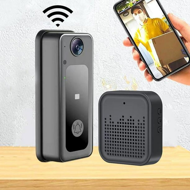 Timbre inalámbrico con cámara LED, visión nocturna, vídeo inteligente, con pilas Hugtrwg Para estrenar