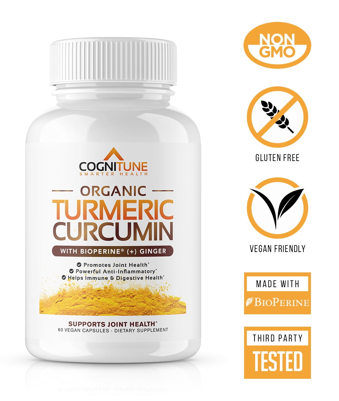 Organic Turmeric Curcumin (95% Curcuminoids)+Ginger & Bioperine; Potent Anti-Inflammatory & Antioxidant, 1425mg