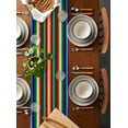 thumbnail image 2 of Colorful Striped Table Runner 72 Inches, Boho Abstract Vertical Stripe Lines Bed Runner Dresser Scarves Tabletop for Indoor Outdoor Parties/Ceremony/Banquet, 13" x 72", 2 of 8