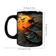 thumbnail image 3 of Halloween Mug,Halloween Desk Decor,Halloween Witch Ceramic Mug, Reusable Festive Coffee Tea Cup for Home Office Desk Decor Holiday Gifting(A 12oz), 3 of 7