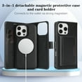 thumbnail image 2 of ELEHOLD Detachable Magnetic Wallet Case for iPhone 16e, 3-in-1 PU Leather Folio Kickstand  Card Slots Mag Safe Charging Detachable Slim Business Flip Wallet Case Cover with Card Holder,Black, 2 of 8