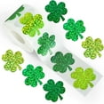 thumbnail image 5 of ABODELINE St. Patrick's Day Shamrock Stickers, 500pcs Glitter Holographic Lucky Clover Self-Adhesive Labels for Cards, Envelopes, Gift Bags, Paper, Card, Envelope, Gift Bag, 1.5", 5 of 6