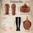 thumbnail image 4 of IROOZIGOTO Womens Medieval Renaissance Dress 7 Piece Costume Set Olive Green Hooded Long Sleeve Lace Up Asymmetric Hem with Faux Leather Accessories for Halloween Cosplay LARP Themed Party, 4 of 9