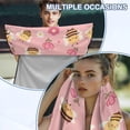 thumbnail image 6 of Bulopur Cute Front Car Seat Towel for Women Pink Bee Breathable Sweat Carseat Protector with Storage Bag for Yoga Vacation Soft Fit SUV Sedan Truck 1pcs, 6 of 7