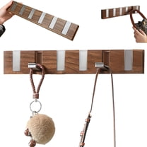 Flip Wall Mounted Floating Rack, Coat Hanger with 6 Foldable Hooks, Wall-Mounted Coat Rack for Hang Towel Jackets Purses Hat Scarves Robe, Suit for Entryway Hallway Closet Bathroom Bedroom