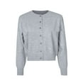 thumbnail image 3 of PMVFHDE Women's Comfortable Casual Solid Color Knit Button Front Cardigan Short Coat Sweater Top Grey,M, 3 of 3