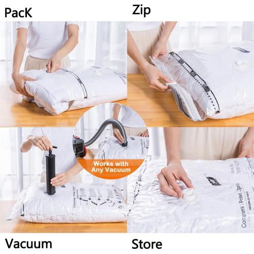Vacuum Storage Bags, Space Saver Vacuum Seal Storage Bags 8-Pack Sealer  Bags for Clothes, Clothing, Bedding, Comforter, Blanket (8C)