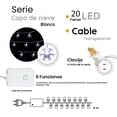 thumbnail image 2 of Serie de Luces Navideña Copo De Nieve 20 Focos Led Luz Blanca Importadora La Merced 4 Mts, 2 of 4
