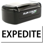 Slim Pre-Inked Expedite Stamp, Slim 1444, Ultra Slim Design, Impression Size 1/2" by 1-3/4", Up to 25,000 Impressions - Black Ink
