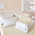 thumbnail image 4 of RYNGHIPY King Beige Cream Striped Comforter Set 8Pcs Bed in A Bag Boho Bedding Set for Women Men Shabby Chic Vintage Quilt Set with Sheets (Cream, King), 4 of 7