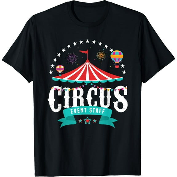 Circus Carnival Birthday Party T-ShirtMen and women, Black T-shirt, size: Extra large