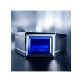 thumbnail image 3 of 1Pc Exquisite Cubic Zirconia Decor Ring For Men For Engagement Gift Zinc Alloy Blue, 3 of 5