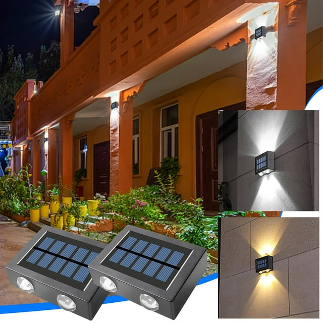 Xihbxyly Lámpara Solar de Jardín, Iluminación Led Retro, Decoración Exterior con Energía Solar, Bajo Consumo, Diseño Impermeable, Juego de 2 Piezas, Fácil Instalación, 10 X 7,5 X 3 Cm