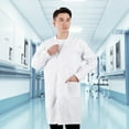 thumbnail image 5 of felwors Professional Lab Coat for Men, Long Medical Coat for Science Medical Doctor Nurse Student, Unisex White, XXL, 5 of 7