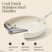 Gotham Steel 14 Inch Non Stick Frying Pans Large Nonstick Cooking Pan, Nonstick Skillet, Non Stick Pan, Ceramic Pan Dishwasher Safe, Cream White
