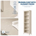 thumbnail image 6 of TacleeKii 6-Tier Bookshelf, Freestanding Bookcase with Open Shelves and Anti-Tip Design, Beige, 6 of 10