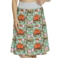 thumbnail image 1 of Women's Ethnic Ornamental Exotic Animals A-line Printed Skirt Casual Wear, L, Dark Tan and Multicolor, by Ambesonne, 1 of 1