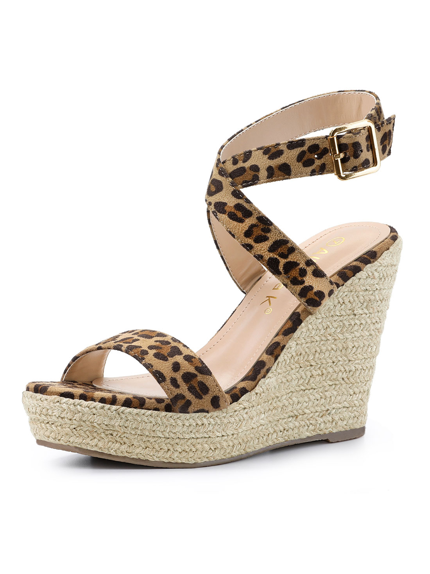 leopard sandals wedge