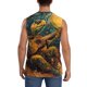 thumbnail image 4 of Balery Starry Night Guitar Turtle Camisetas sin mangas para hombre, absorbe la humedad y protege contra el mal olor.-3X-Large, 4 of 7