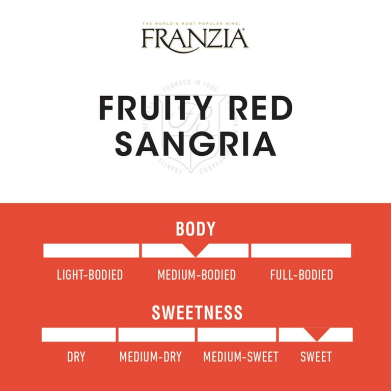Franzia Fruity Red Sangria House Favorites California, 3 L Bag in