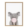 thumbnail image 2 of Kate and Laurel Sylvie Bubble Gum Koala Framed Canvas Wall Art by Amy Peterson Art Studio, 18x24 Natural, Cute Whimsical Animal Art for Wall, 2 of 6
