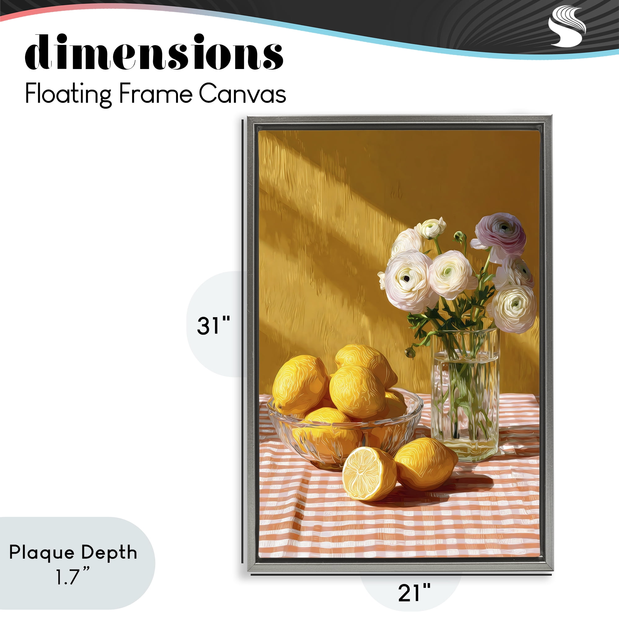 Stupell Industries Lemony Breakfast Arrangement Gray Framed Floater Canvas Wall Art, design by Petal Prints Design