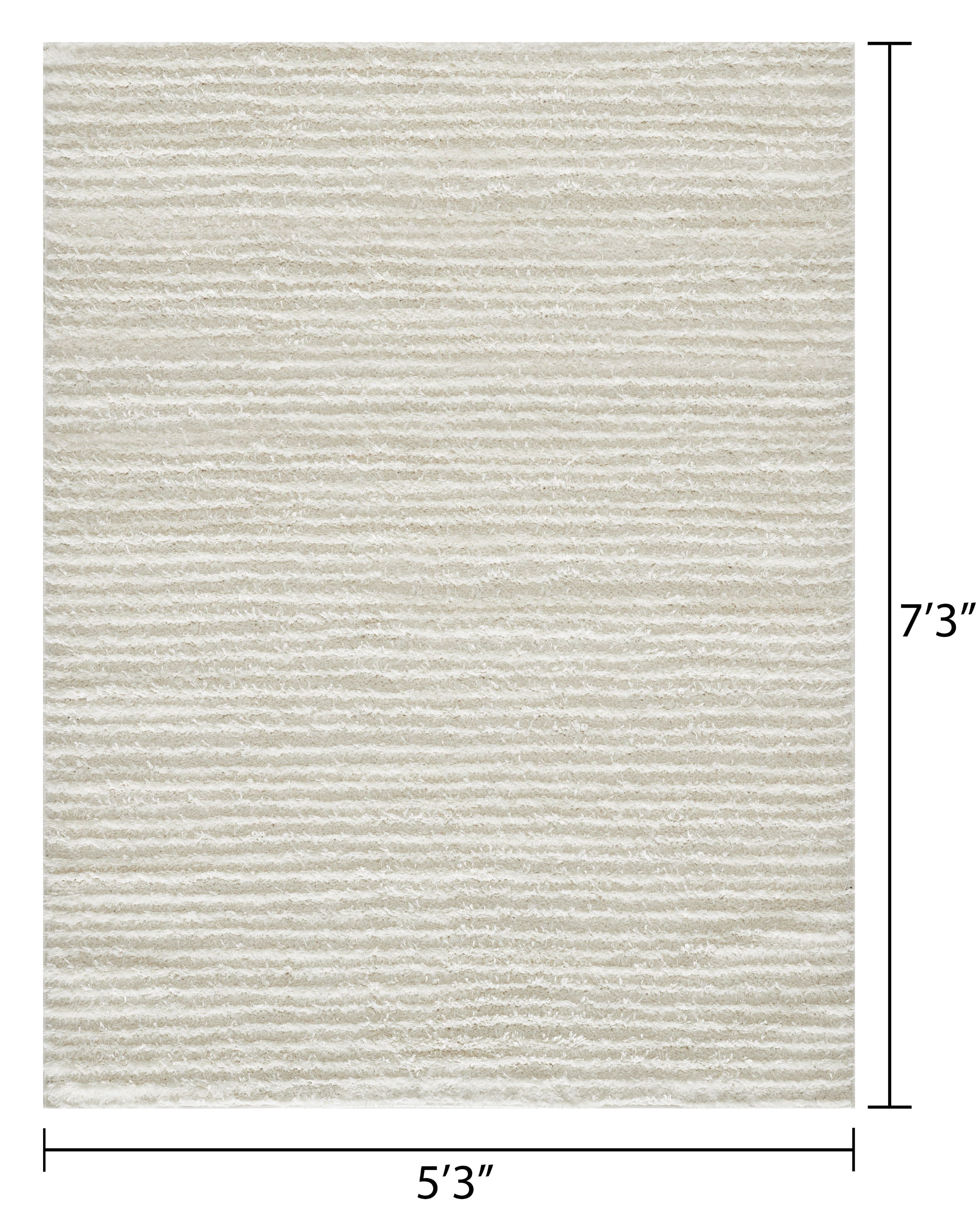 Loomaknoti Vemoa Altomarze 5' x 7' Gray Stripe Indoor Area Rug