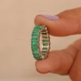 thumbnail image 4 of Emerald Full Eternity Ring, 925 Sterling Silver Thick Eternity Band, Octagon Emerald Ring, Stackable Ring, Engagement Ring, 4 of 5