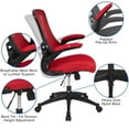 thumbnail image 4 of Emma + Oliver Mid-Back Red Mesh Swivel Ergonomic Task Office Desk Chair with Flip-Up Arms, 4 of 13