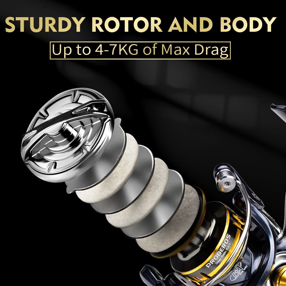 PR800 Spinning Fishing Reel, 5.2:1 Gear Ratio, 135g Ultra Light, 8KG Max Drag, Left/Right Interchangeable Handle with Deep Spool