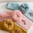 thumbnail image 4 of MesaSe 1 Pair Mid-Tube Ribbed Cuffs High Elasticity Women Socks Winter Floral Print Thickened Fleece Lining Thermal Socks, 4 of 11