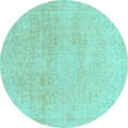 thumbnail image 1 of Ahgly Company Indoor Round Abstract Light Blue Modern Area Rugs, 7' Round, 1 of 4